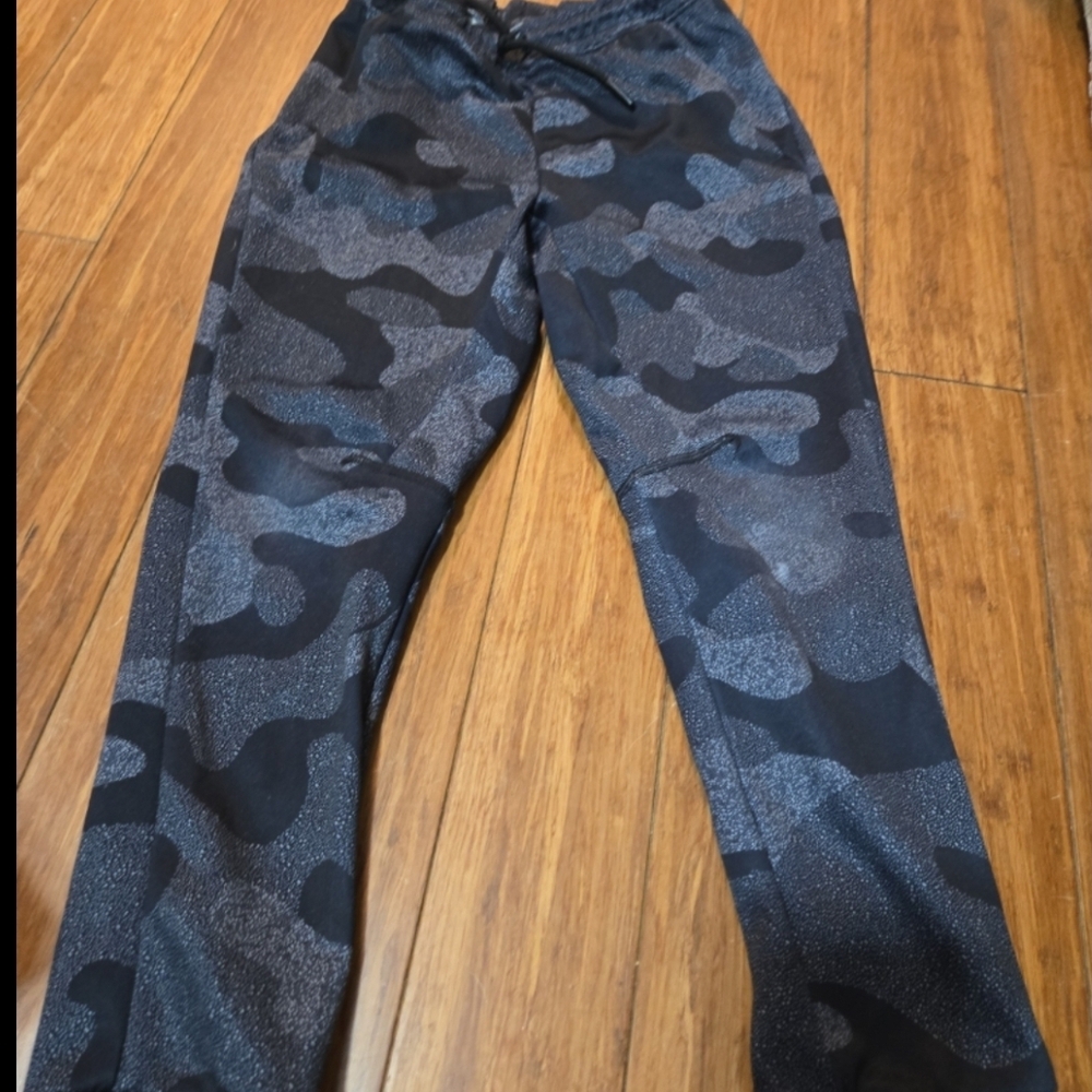 Boys Black Camo Pants